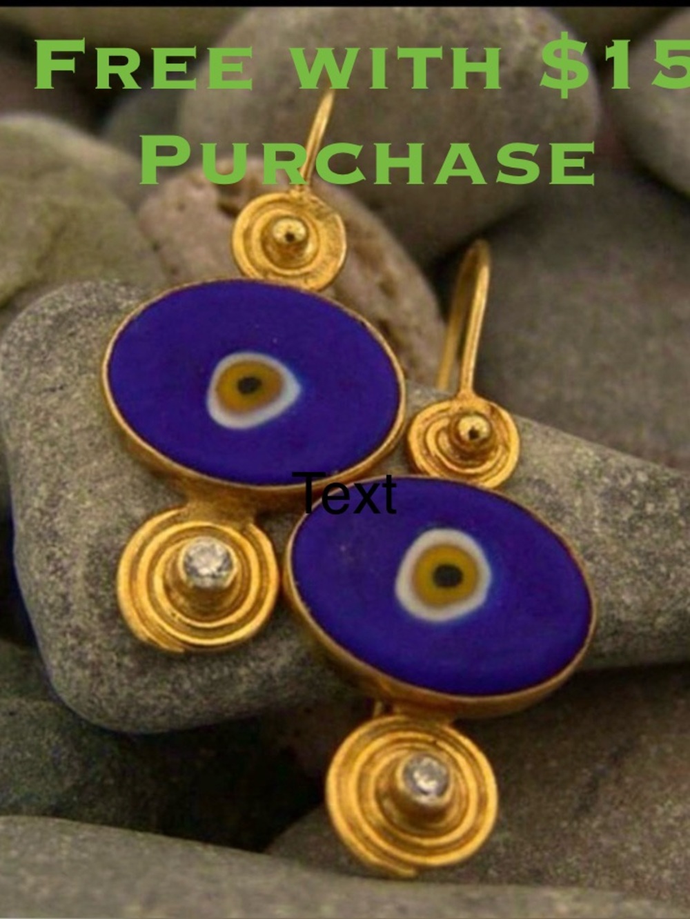 Gorgeous TRENDING Gold Vermeil plated Cobalt Blue Artistic Earrings.